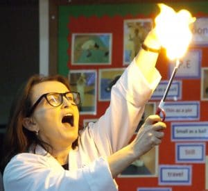 Boffins Science Parties with flame experiment!